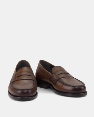 Henry Brown Grain Penny Loafer - 144