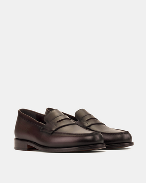 Henry Dark Brown Calf Penny Loafer - 144