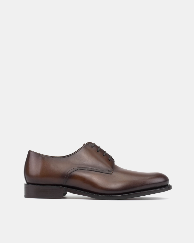 Marco Derby in Brown Calf with Half-Rubber Soles - 675