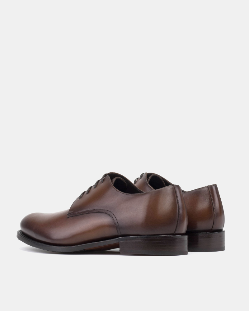 Marco Derby in Brown Calf with Half-Rubber Soles - 675