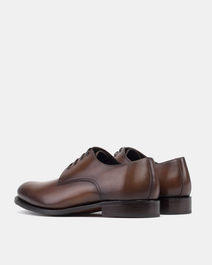 Marco Derby in Brown Calf with Half-Rubber Soles - 675