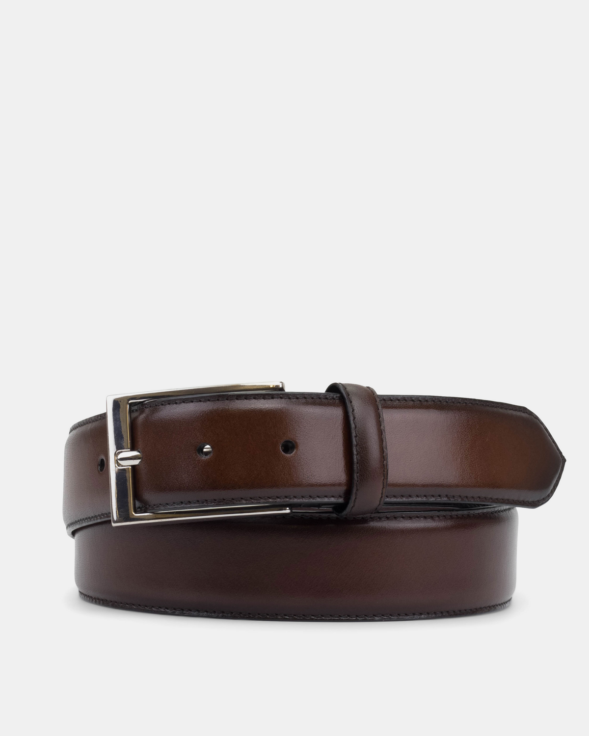 Matching Belt - Brown Hand-Burnished Calfskin