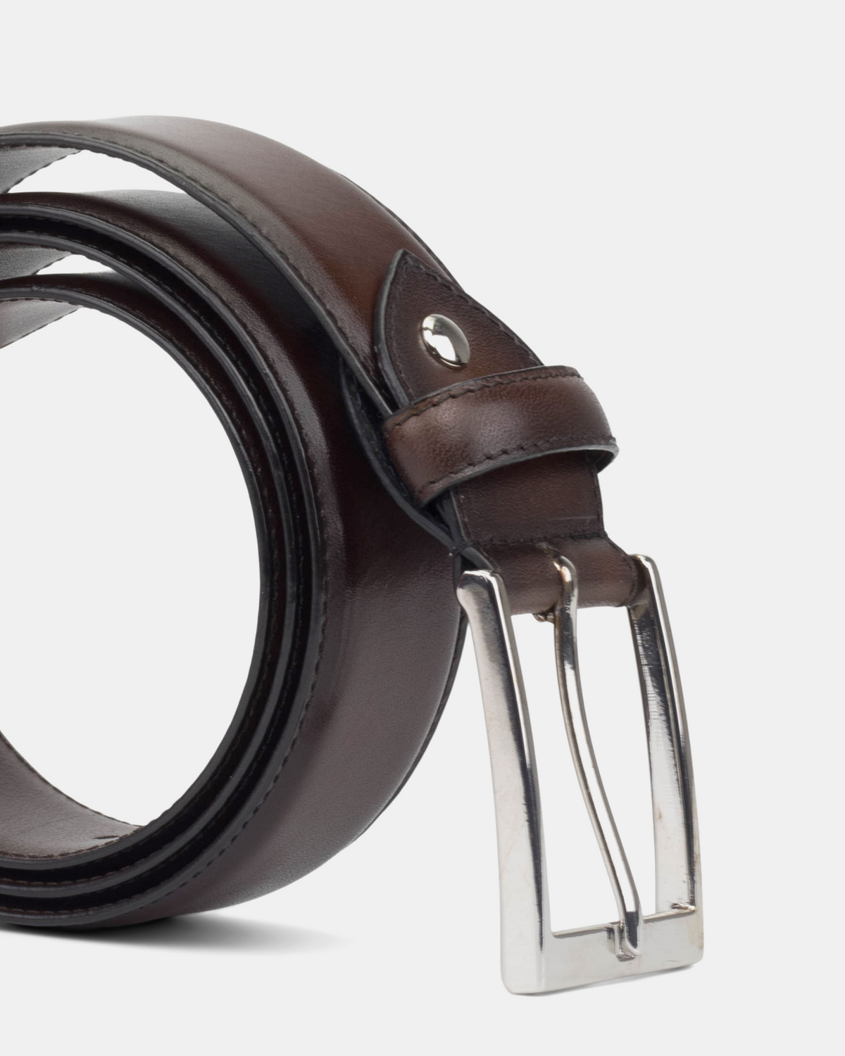 Matching Belt - Brown Hand-Burnished Calfskin