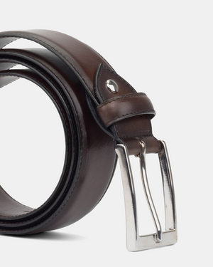Matching Belt - Brown Hand-Burnished Calfskin