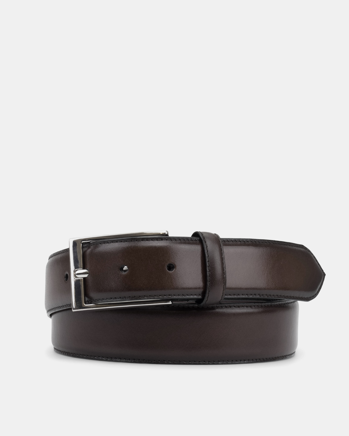 Matching Belt - Dark Brown Hand-Burnished Calfskin