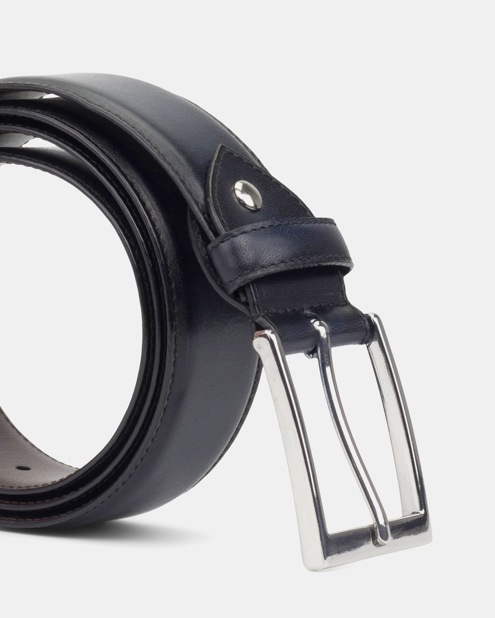 Matching Belt - Navy Hand-Burnished Calfskin