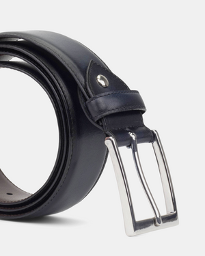 Matching Belt - Navy Hand-Burnished Calfskin