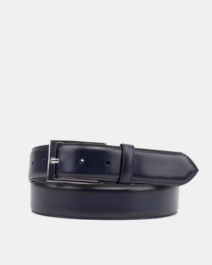 Matching Belt - Navy Hand-Burnished Calfskin