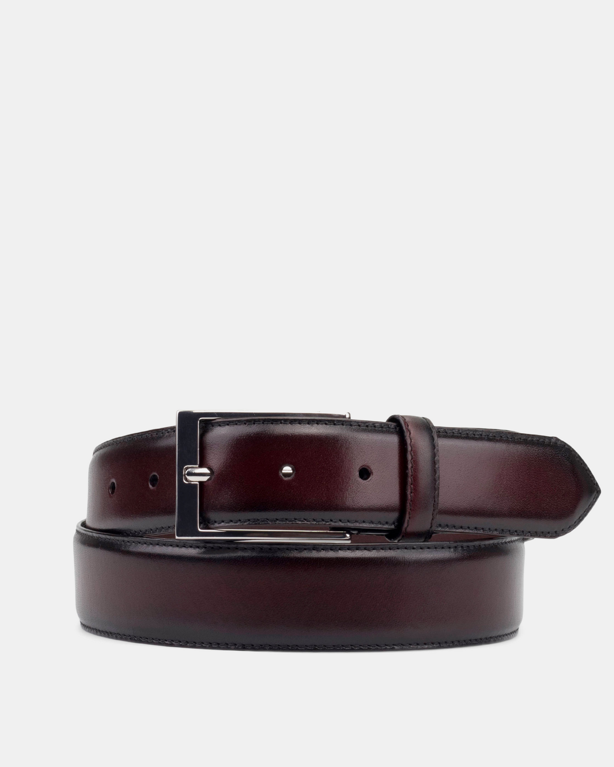 Matching Belt - Oxblood Hand-Burnished Calfskin