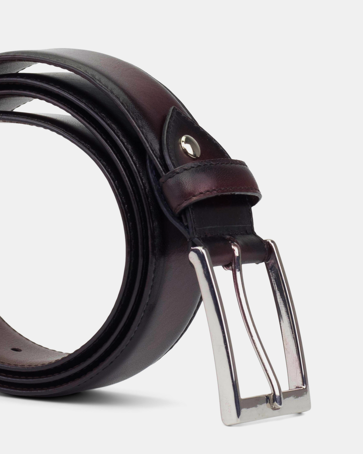 Matching Belt - Oxblood Hand-Burnished Calfskin