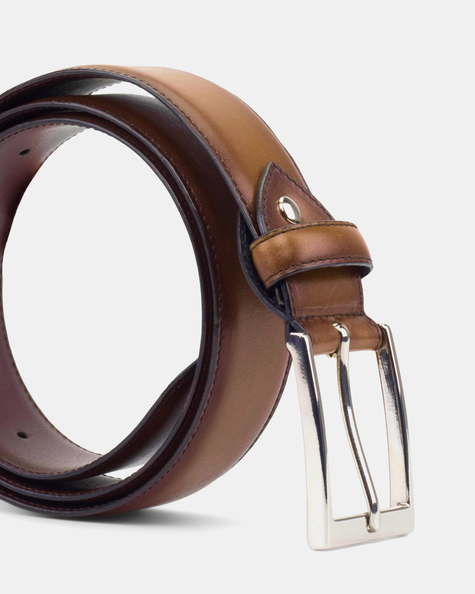 Matching Belt - Cognac Hand-Burnished Calfskin