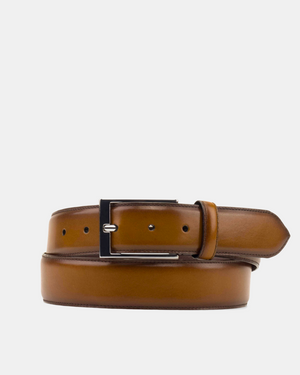 Matching Belt - Cognac Hand-Burnished Calfskin