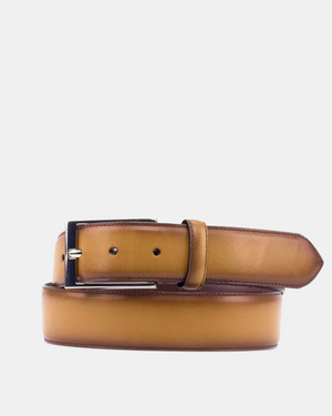 Matching Belt - Mustard Hand-Burnished Calfskin