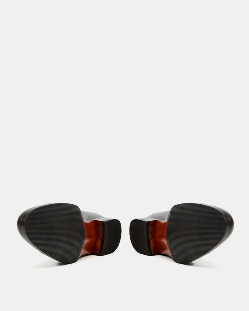 Black Double Monk Strap Dress Shoe with Rubber Half Soles - Louvre