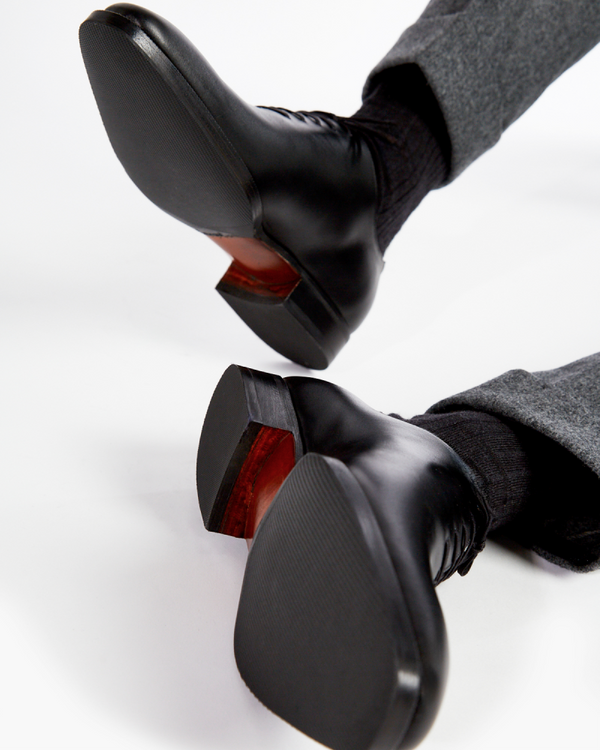 Black Wholecut Oxford Dress Shoe with Rubber Half Soles - Cobbler Union Black Wholecut Oxford Dress Shoe with Rubber Half Soles - Cobbler Union