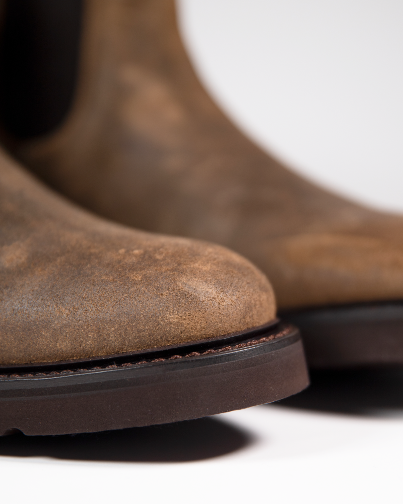 Waxed leather chelsea sales boots