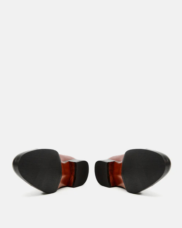 Museum Cognac Wholecut Oxford Dress Shoe with Rubber Half Soles