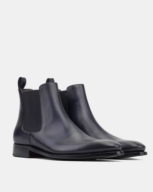 Bennett Navy Chelsea Boot with Half-Rubber Soles - 722