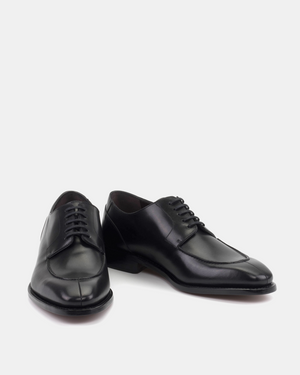 Norwegian Black Derby with Half-Rubber Soles - 722