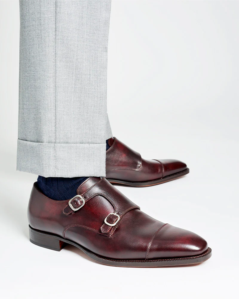 Museum Oxblood Double Monk Strap Dress Shoe