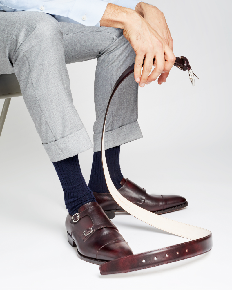 Museum Oxblood Double Monk Strap Dress Shoe