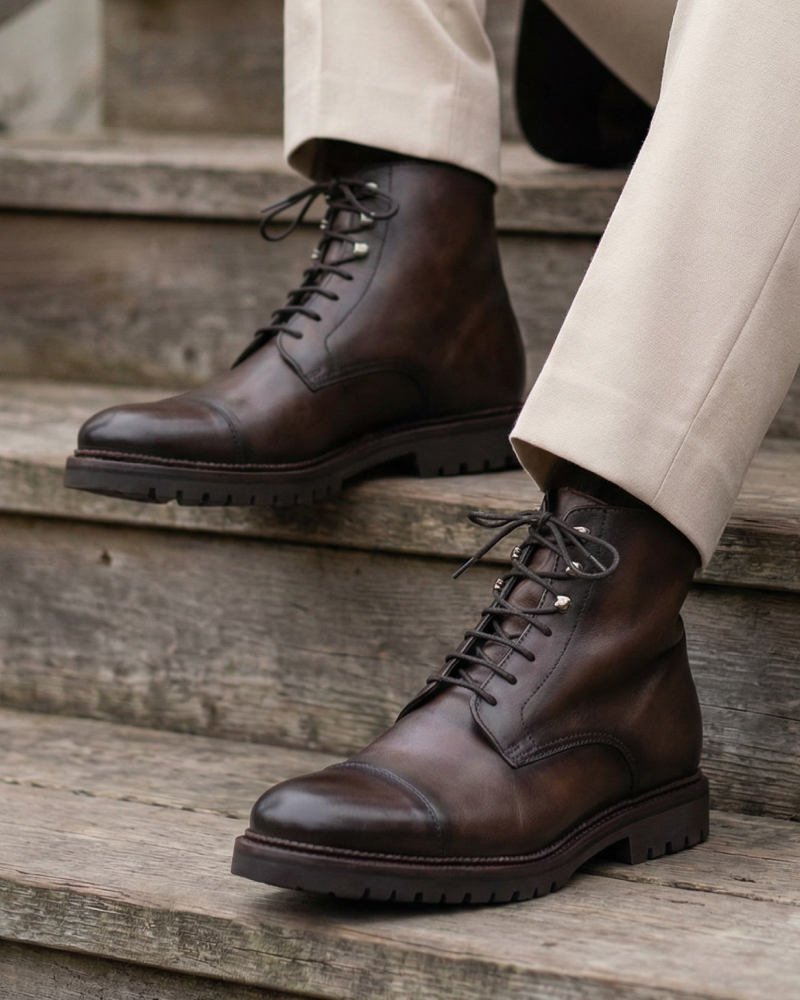 Preston Dark Brown Jumper Boot Commando - 675