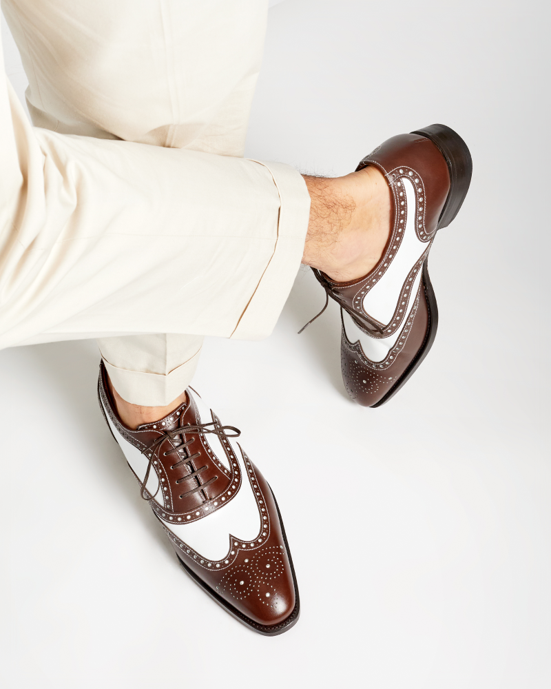 Spectator Oxford Shoe in Brown and White