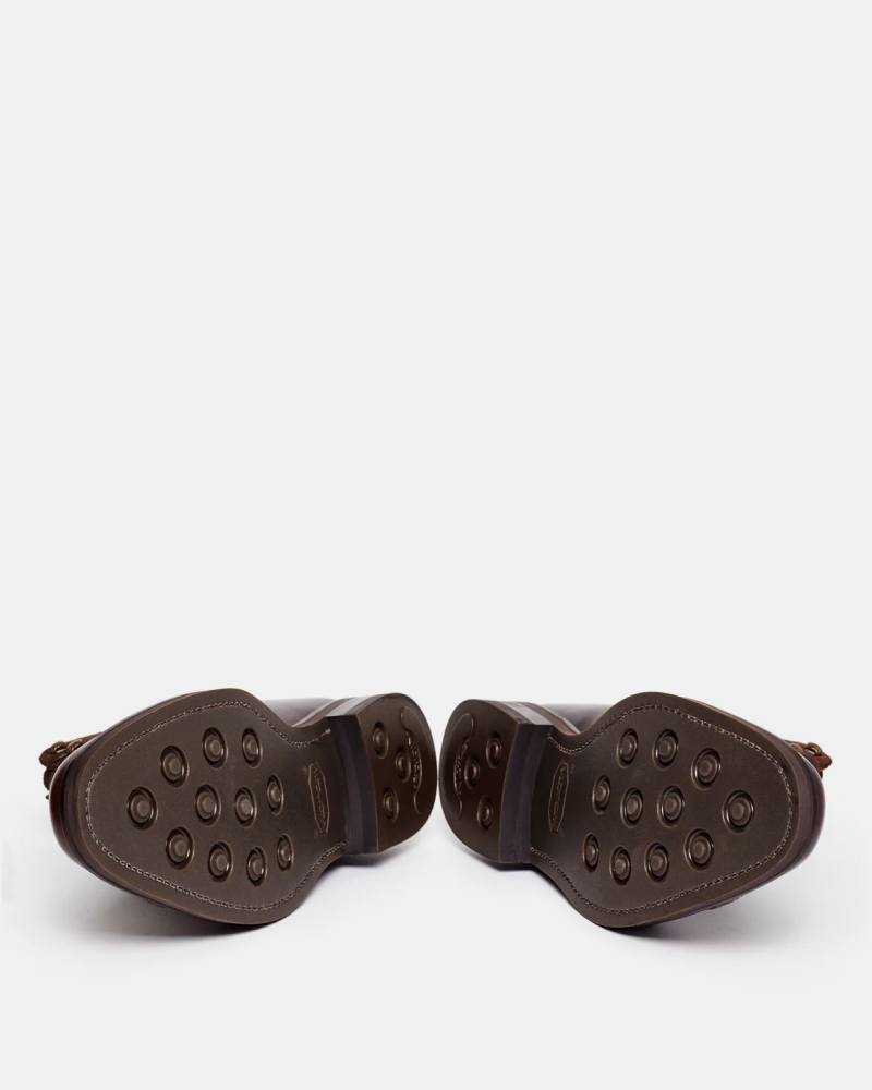 Museum Brown Leather and Brown Suede Balmoral Boot