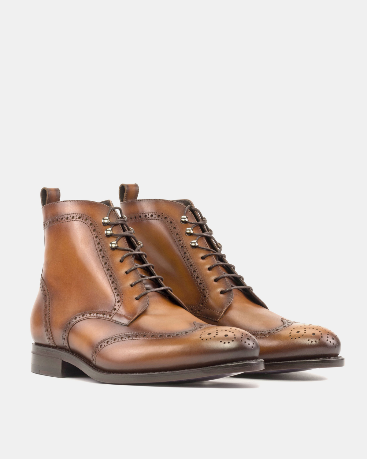 John Tobacco Wingtip Brogue Boot - 675