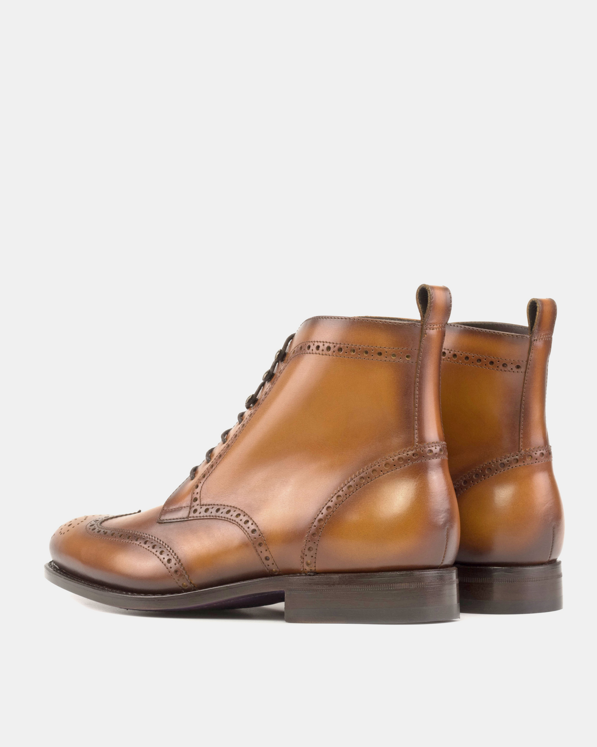 John Tobacco Wingtip Brogue Boot - 675