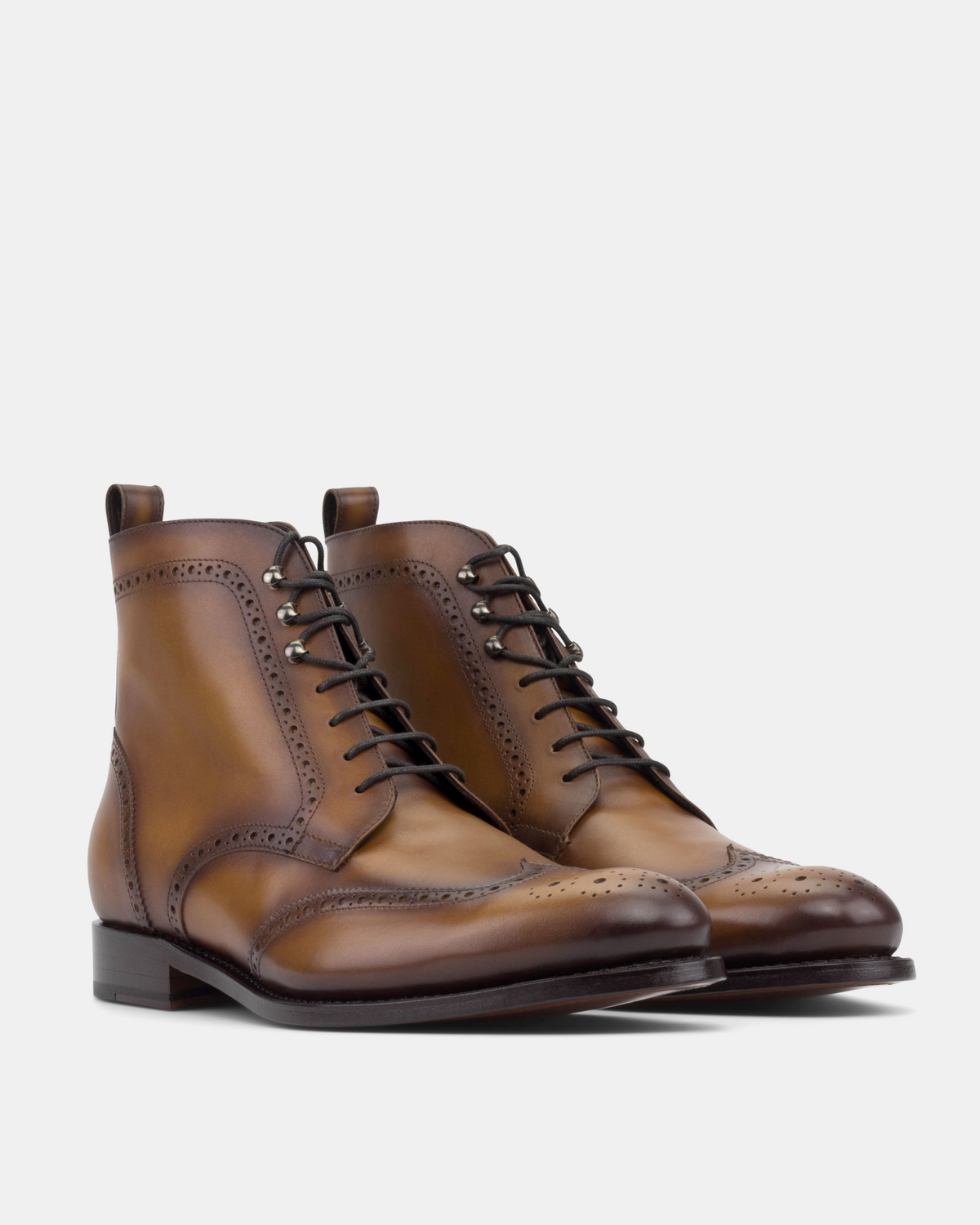 John Tobacco Wingtip Brogue Boot - 675