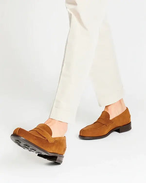 Tobacco Suede Penny Loafer