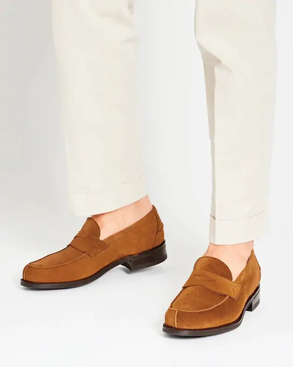 [SALE] - Tobacco Suede Penny Loafer