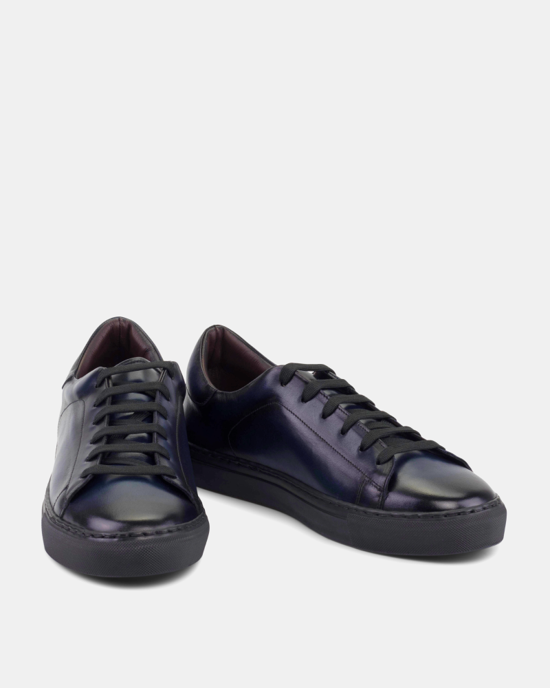 Navy Dress Sneaker in Black Soles
