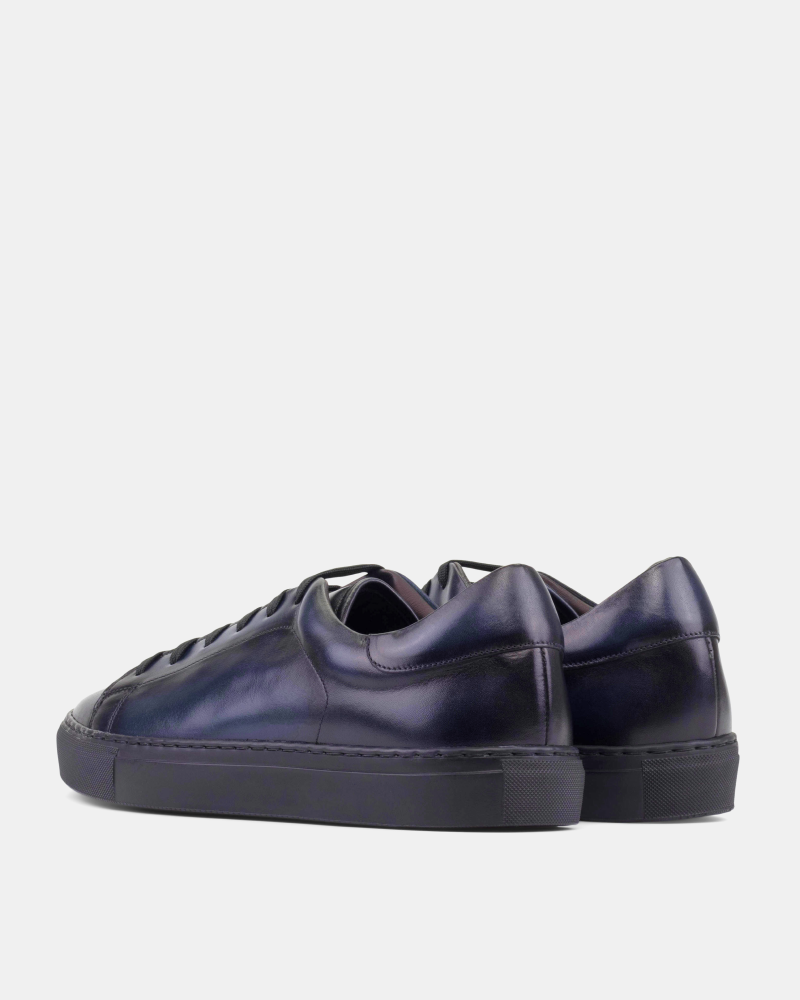 Navy Dress Sneaker in Black Soles
