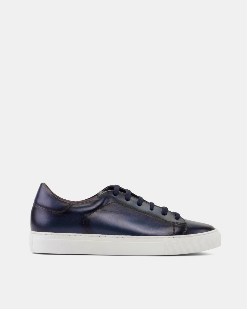 Navy Burnished Leather Dress Sneaker