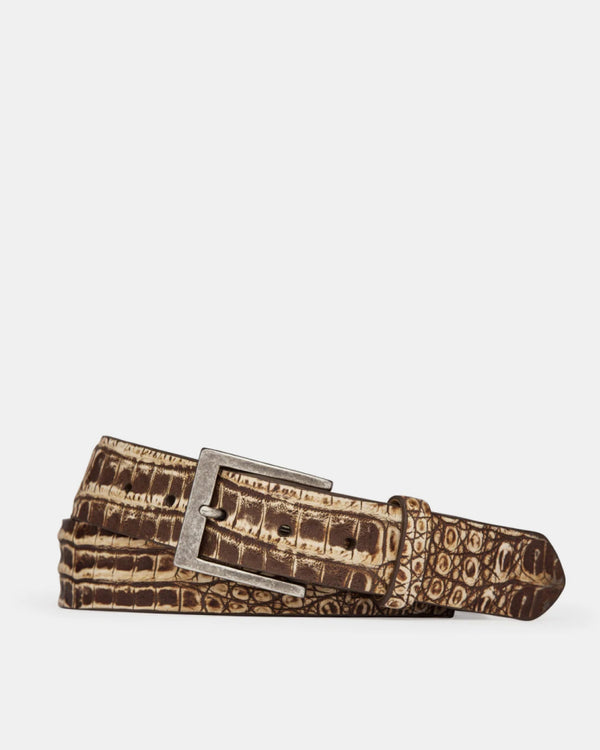 Vintage Crocodile Belt in Antique Honey main image 0