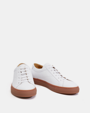 White Dress Sneaker with Bown Outsole