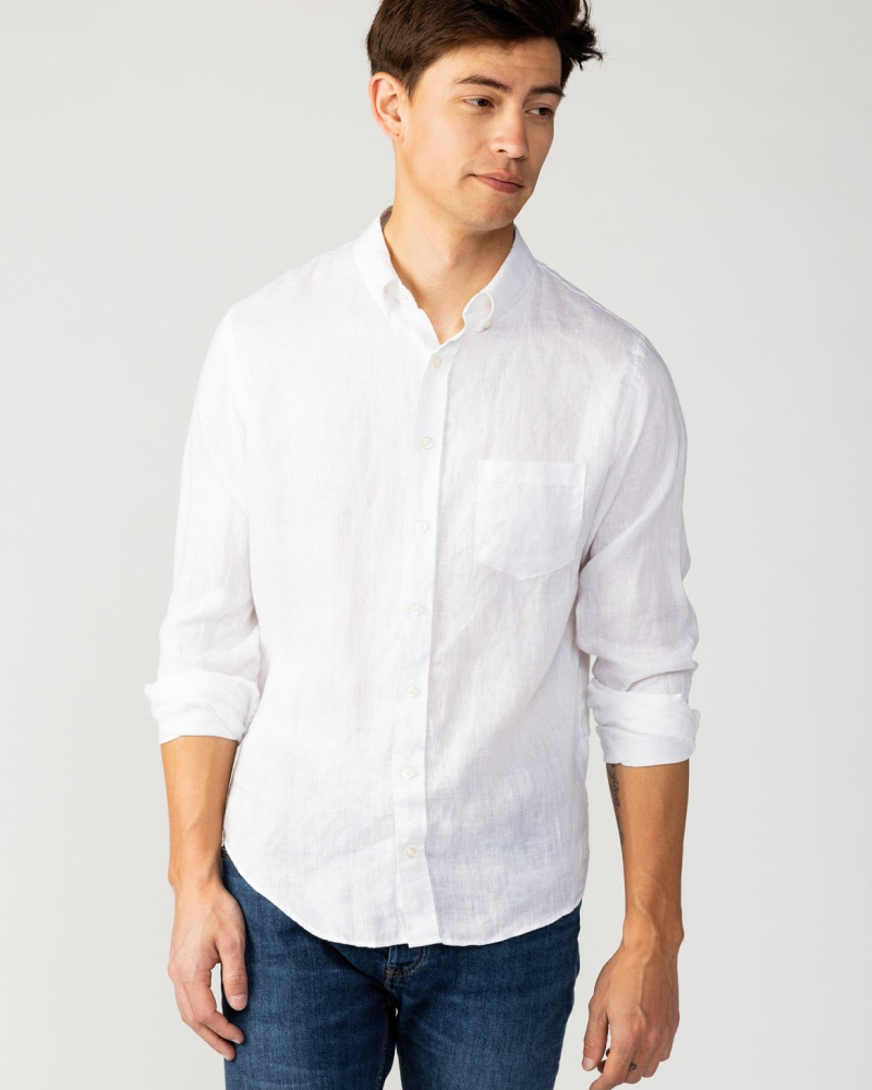 White Linen Dress Shirt - Cobbler Union