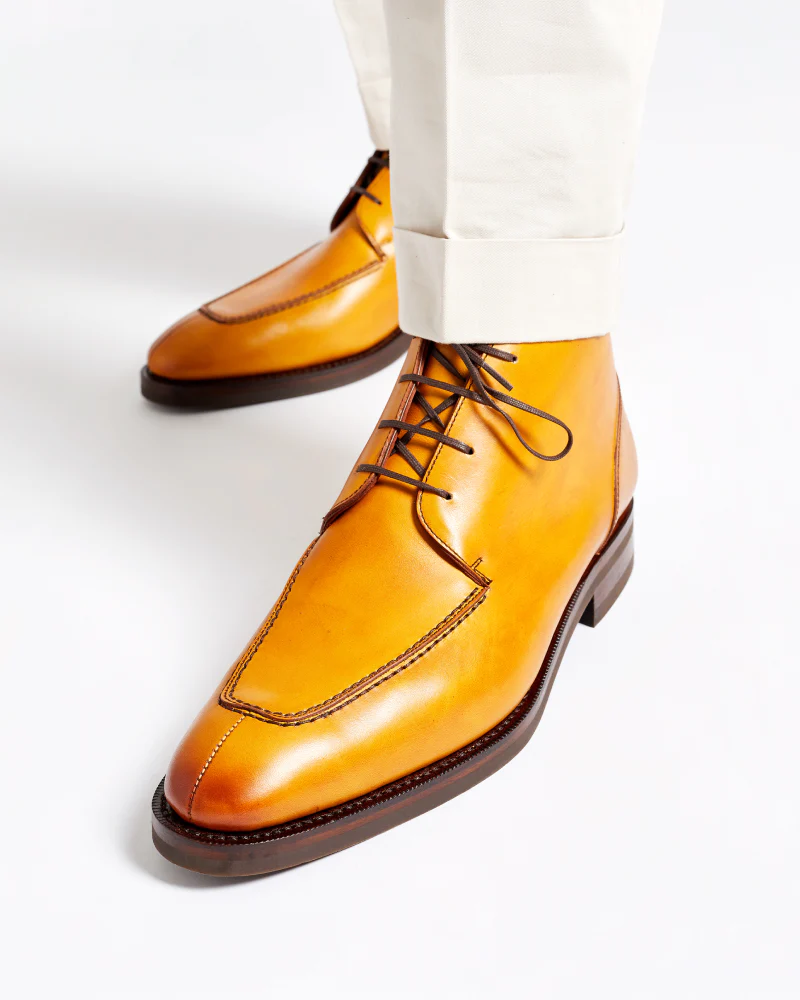 [SALE] - Tan Leather Ankle Boot