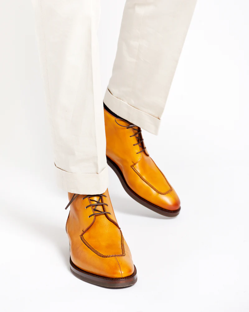 [SALE] - Tan Leather Ankle Boot