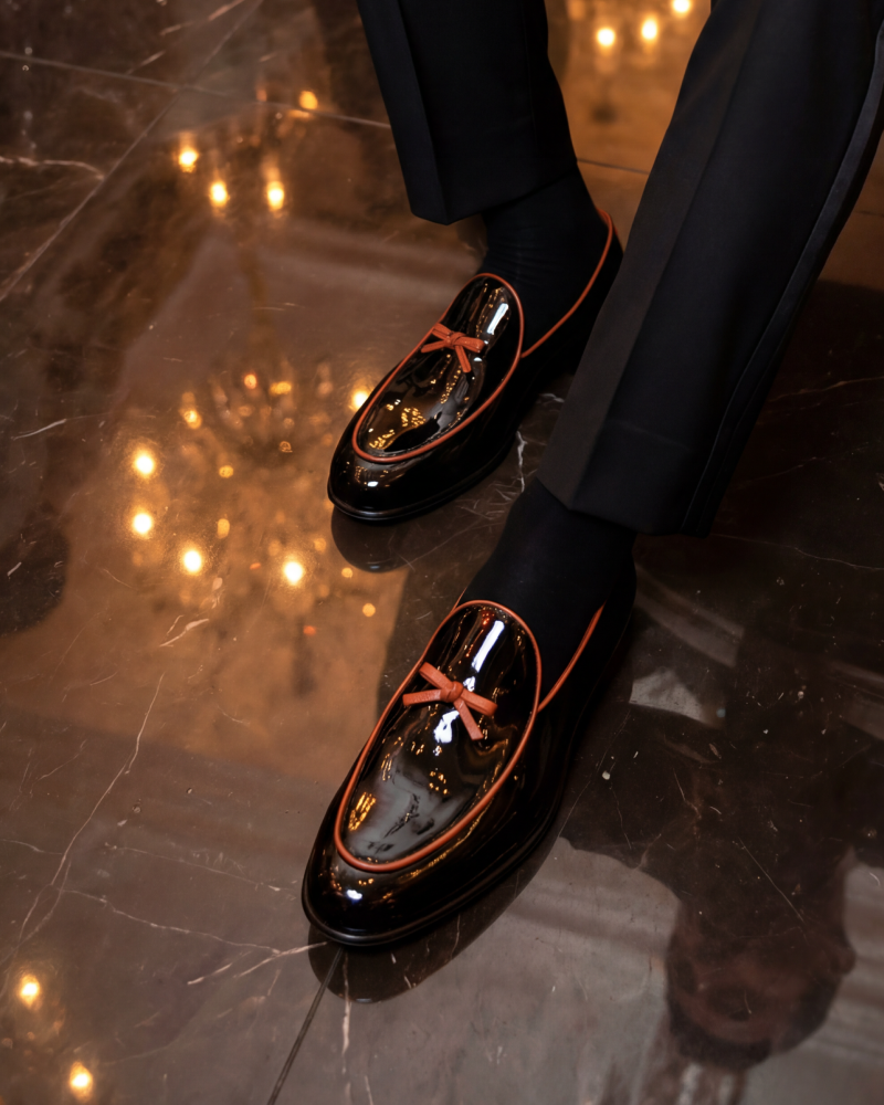 belgian patent orange trim