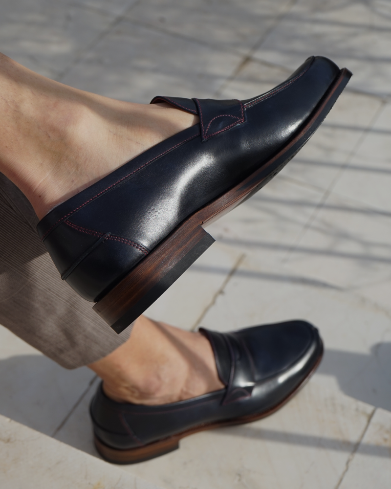 Black Leather Penny Loafer