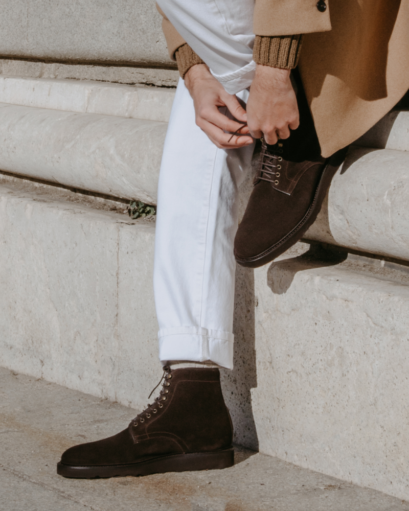 Brown Suede Plain Toe Boot Cobbler Union