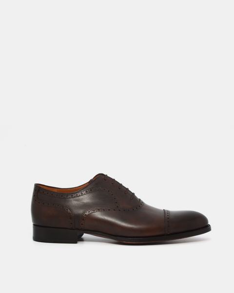 Men's Museum Brown Leather Oxford Dress Shoes | William 371