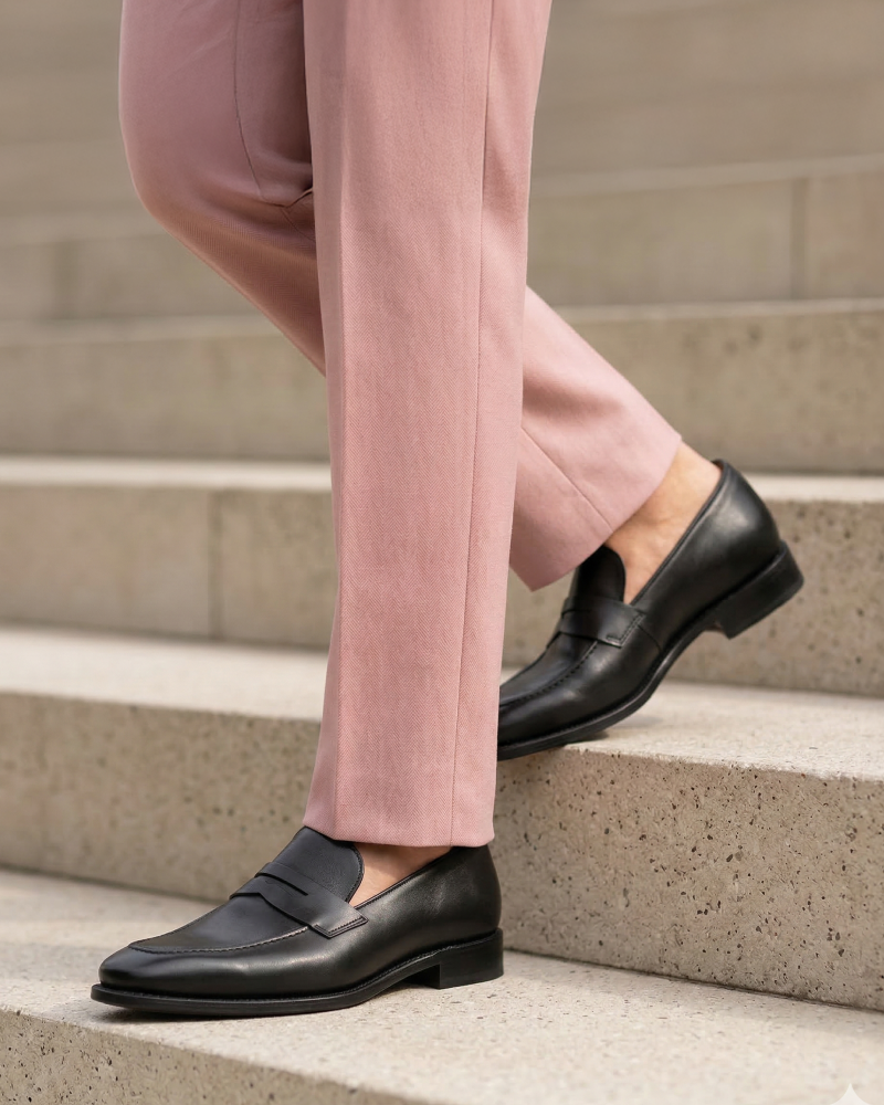 Smith Black Calf Penny Loafer - 722