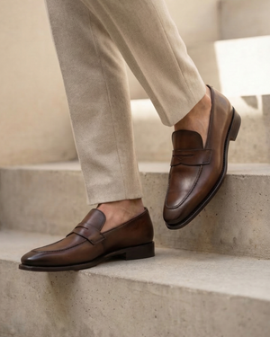 Smith Brown Calf Penny Loafer - 722