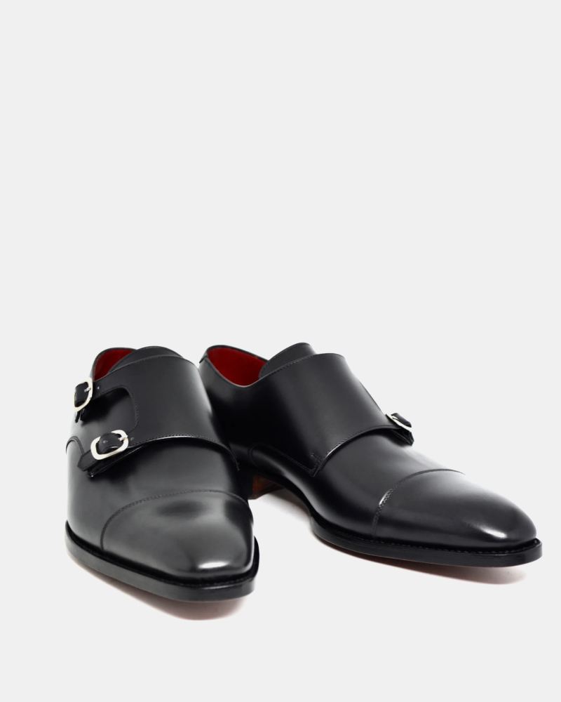 [SALE] - Black Double Monk Strap Dress Shoe - Louvre