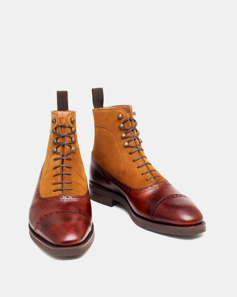 Museum Cognac and Suede Balmoral Boot - Cobbler Union Museum Cognac and Suede Balmoral Boot - Cobbler Union