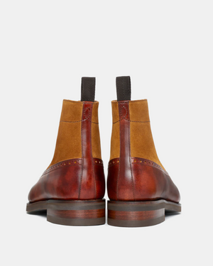 Museum Cognac and Suede Balmoral Boot